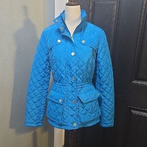 Michael Kors Bright Blue Quilted Puffer Coat